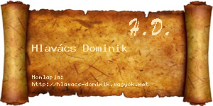 Hlavács Dominik névjegykártya